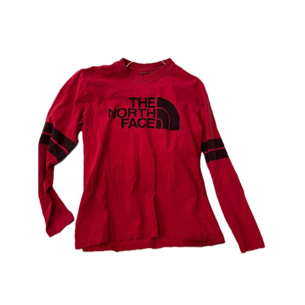 The North Face Red Black Long Sleeve T-Shirt Mens Med